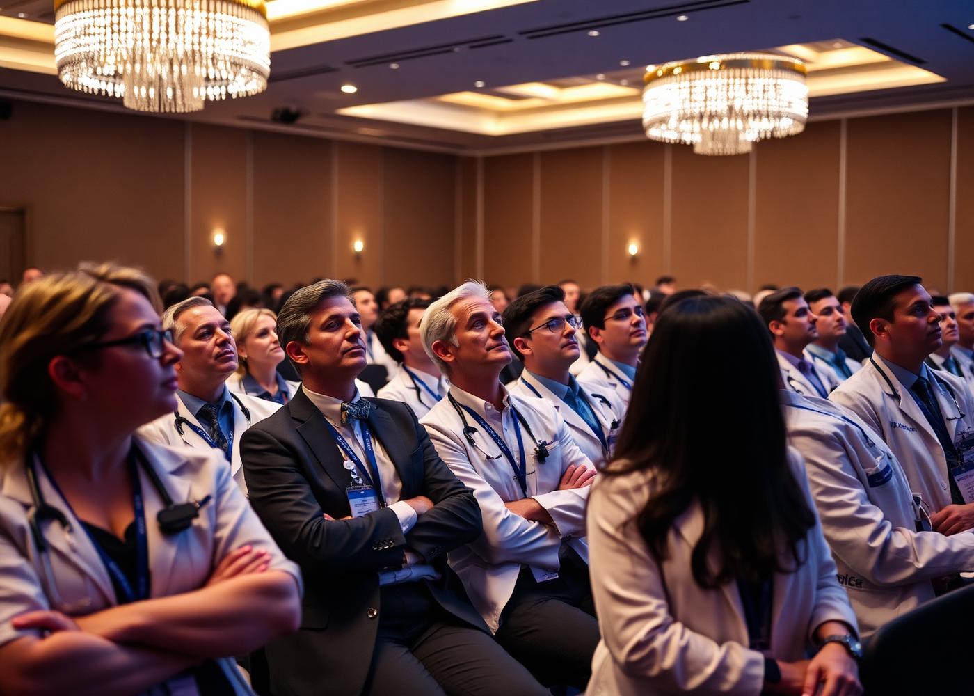 Physicians attending a conference keynote